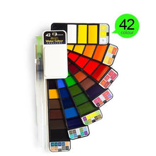 Load image into Gallery viewer, 12/18/25/33/42Colors Solid Watercolor Paint Set With Water Brush Pen Watercolor Pigment For Draw Art
